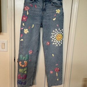 Wild Fable Blue Jeans with Colorful painted designs